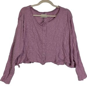 Urban  outfitters Women’s Violet Purple Raw Hem Relaxed Top Size Medium Casual